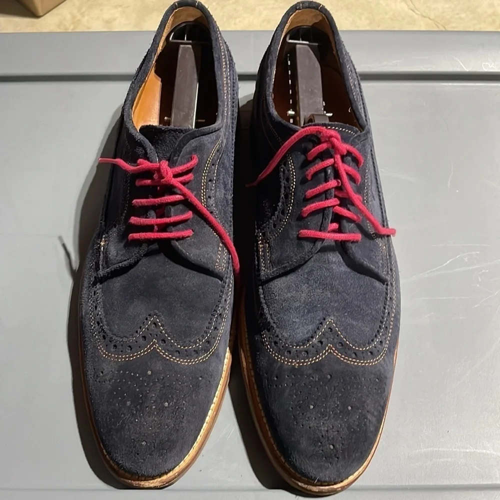 Charles Tyrwhitt navy suede  wing tips